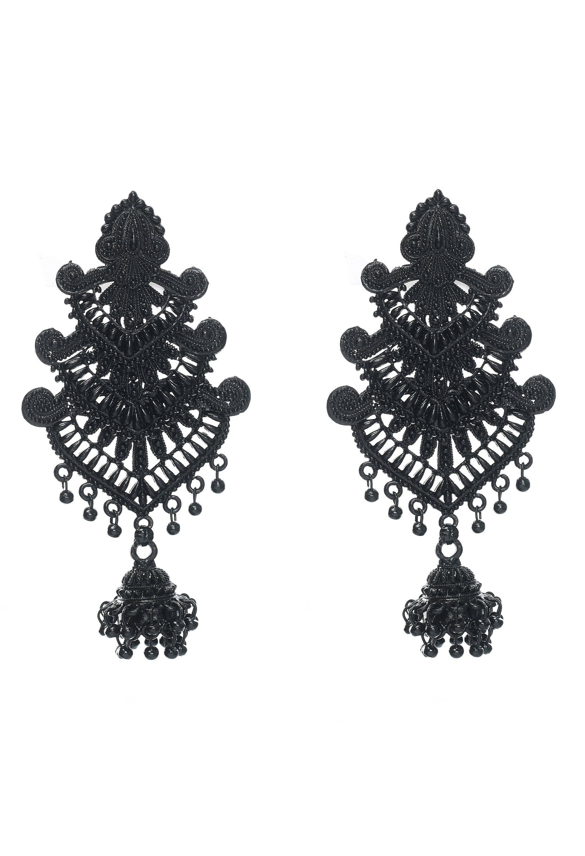 Mominos Fashion Johar Kamal Latest Design Black Color Earrings - Grab2buy