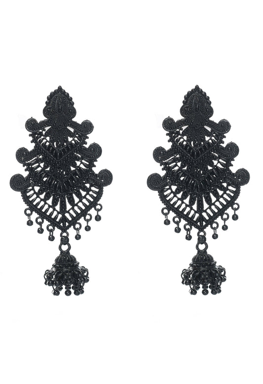 Mominos Fashion Johar Kamal Latest Design Black Color Earrings - Grab2buy