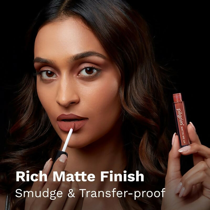 Pilgrim Liquid Matte Lipstick with Hyaluronic Acid - Nude Obsessed - Grab2buy