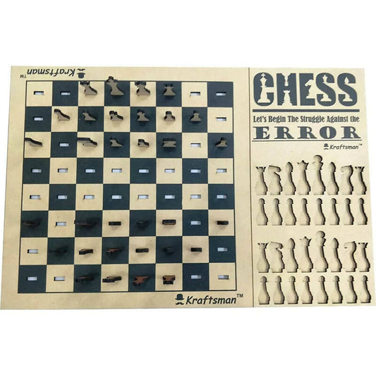 Kraftsman Wooden Chess & Checkers Combo Board Game | One Board Two Games - Grab2buy