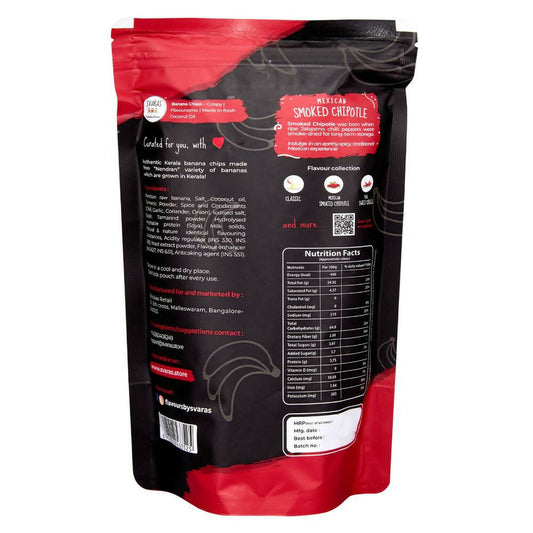 Svaras kerala banana chips smoked chipotle 50g back (1)