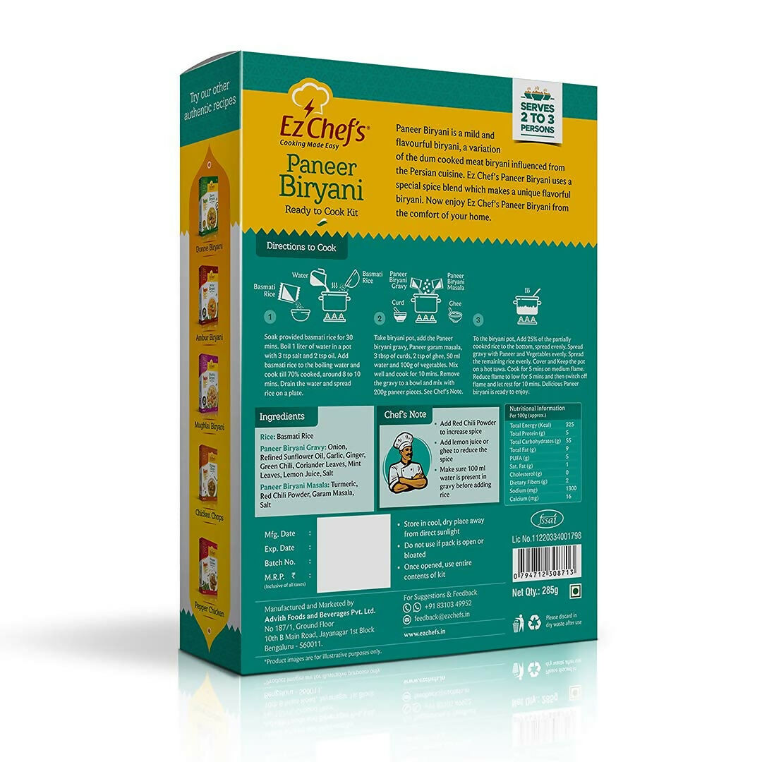 Ez Chef's Paneer Biryani Kit - Grab2buy