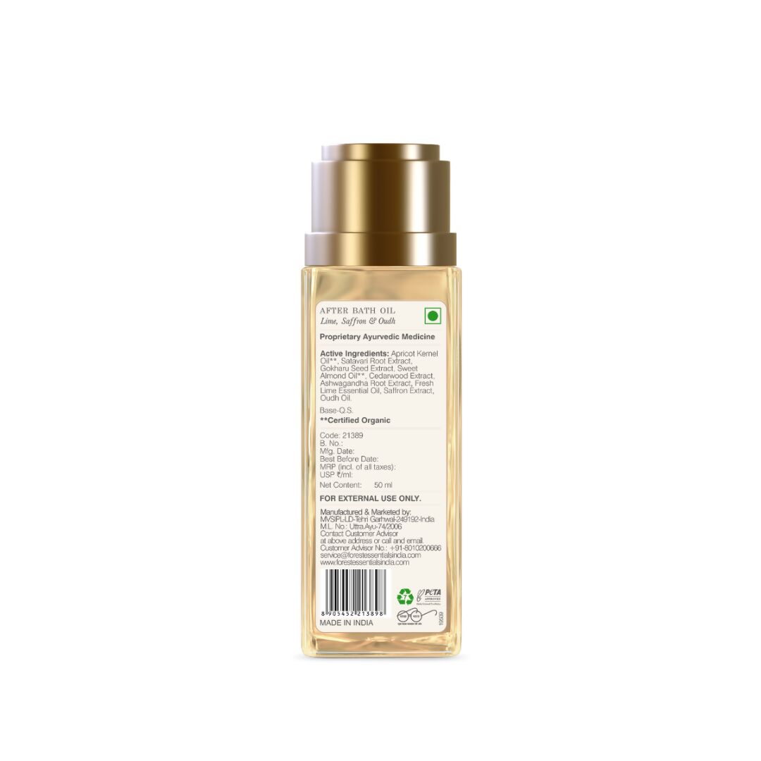 Forest Essentials After Bath Oil Lime Saffron & Oudh - Distacart