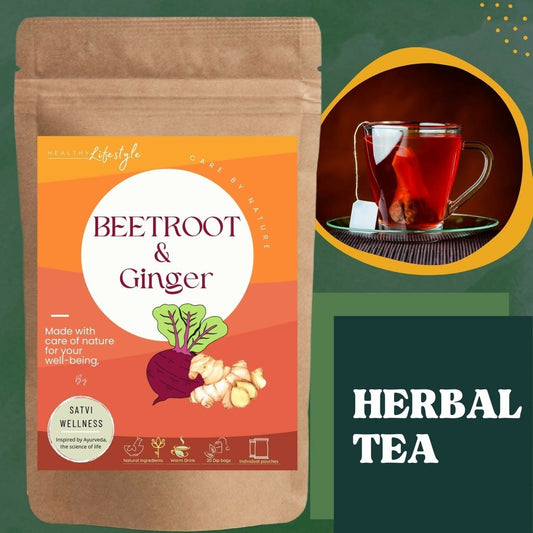Satvi Wellness Beetroot Ginger Tea Bags | Herbal Tea