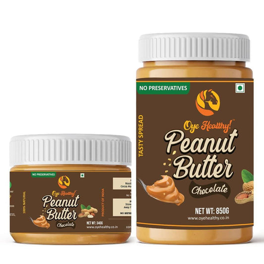 Oye Healthy Peanut Butter Natural Chocolate - Combo Pack of 2 (850gm+340gm) | Grab2Buy