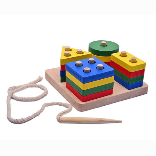 Nesta Toys Shape Sorter | Stacker | Lacing Toy - Multicolor Grab2Buy Nesta Toys Grab2Buy