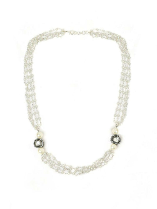 White Rhodium Plated Kundan Neckalce - Ruby Raang Grab2Buy Ruby Raang Grab2Buy