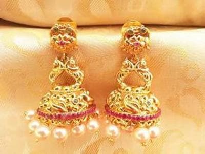 Multicolor Antique Jhumkas