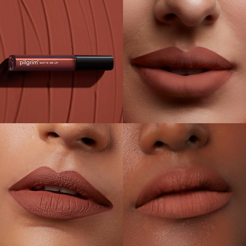 Pilgrim Liquid Matte Lipstick with Hyaluronic Acid - Nude Obsessed - Grab2buy