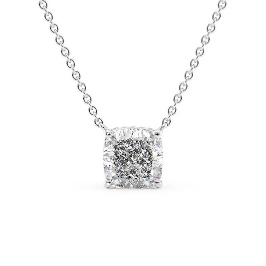Cauer Elegant 14K White Gold Plated Moissanite Pendant Necklace Grab2Buy Cauer Grab2Buy