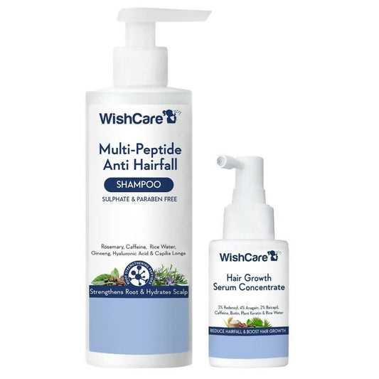 Wishcare Hair Growth Serum Concentrate + Multi Peptide Anti Hairfall Shampoo Combo Grab2Buy Wishcare Grab2Buy