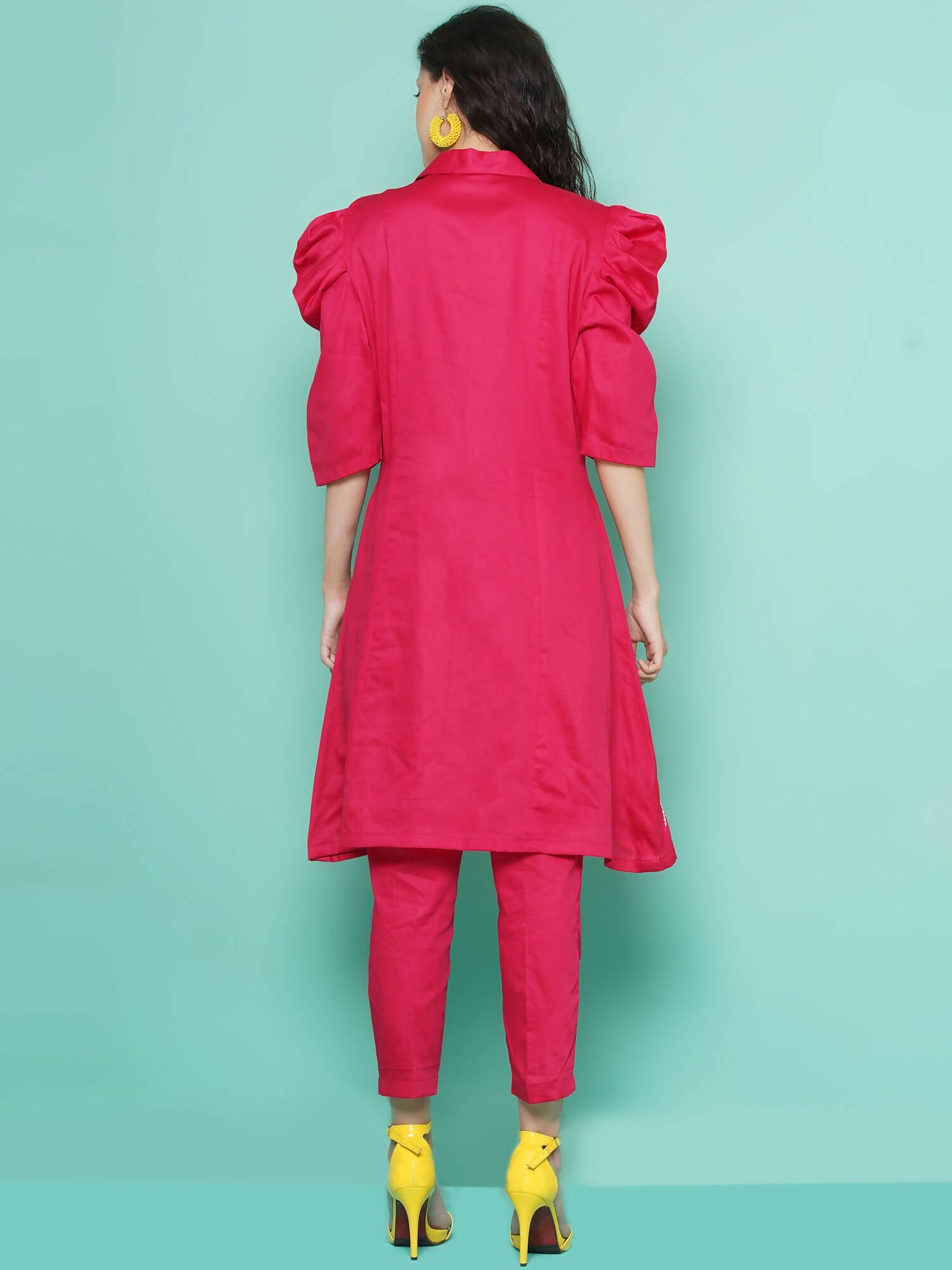 Women Republic Pink Cotton Silk Embroidered and Embellished Coord Set - Grab2buy