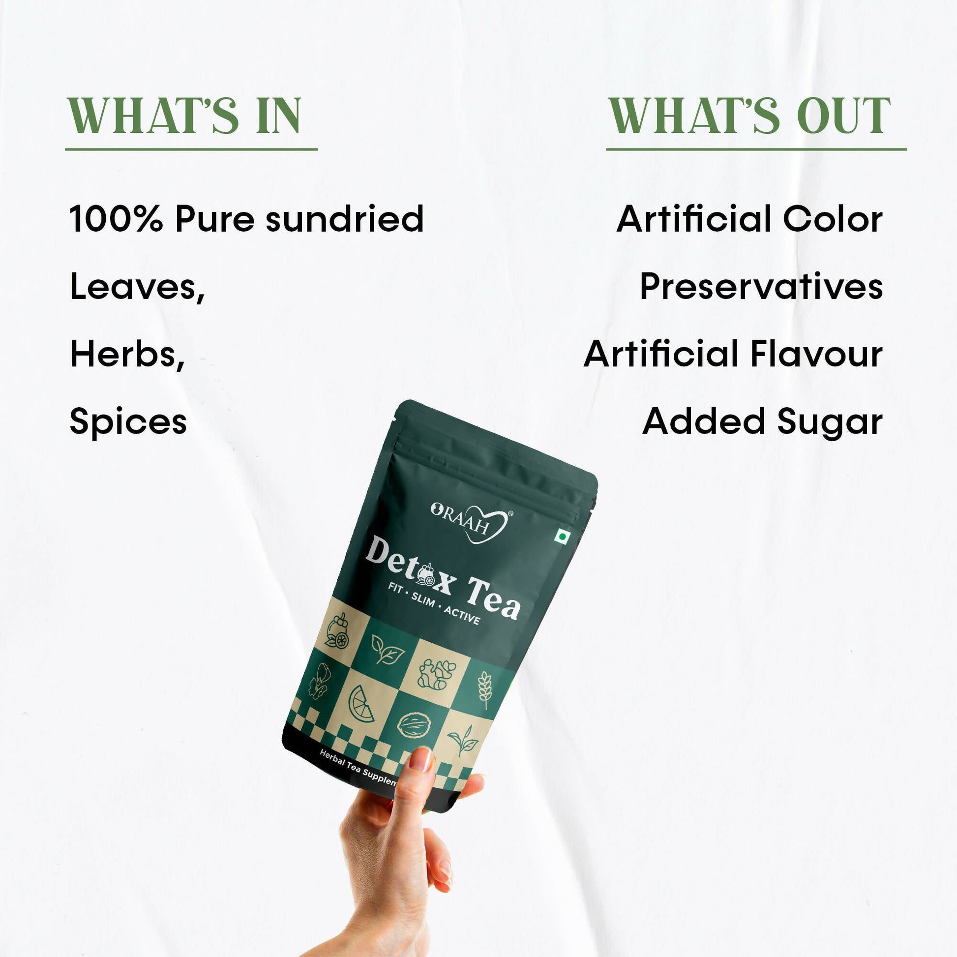 Oraah Detox Herbal Tea for Weight Management - Distacart