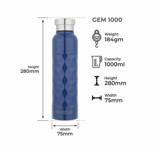 Dubblin Gem Stainless Steel Fridge Water Bottle - Grab2buy