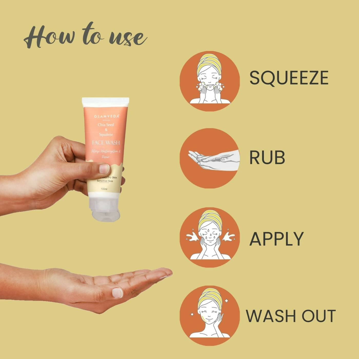 Glamveda Chia Seeds & Squalene Nourishing Face Wash - Grab2buy