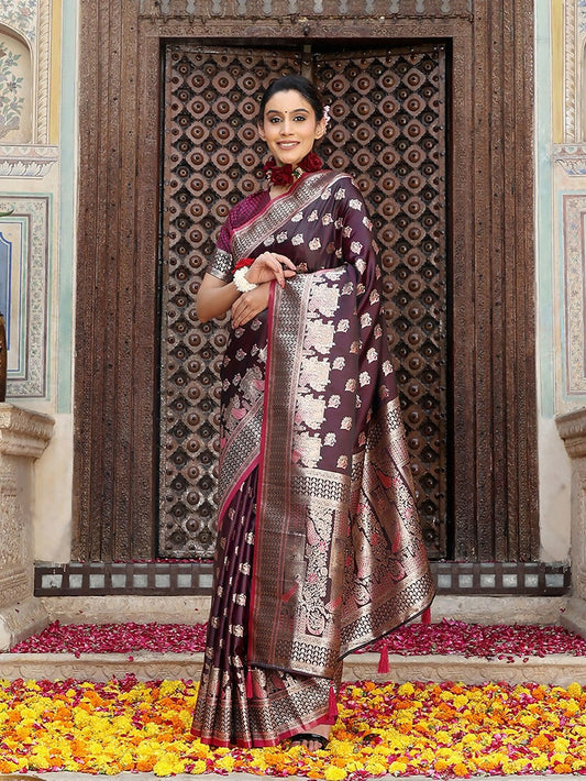 Shree Shyam Fashion Purple Silk Saree
