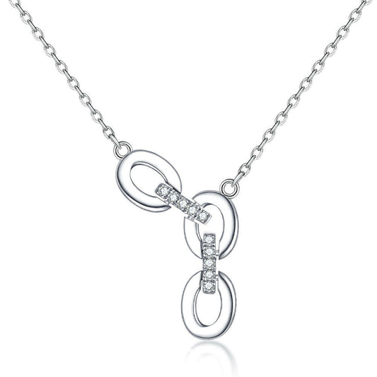 Cauer Elegant 14K White Gold Plated Moissanite Pendant Necklace Grab2Buy Cauer Grab2Buy
