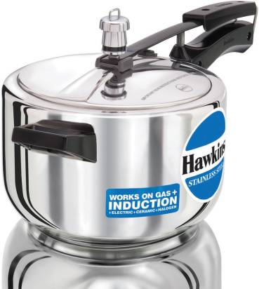 Hawkins Stainless Steel 4 L Induction Bottom Pressure Cooker (HSS40) Grab2Buy Hawkins Grab2Buy