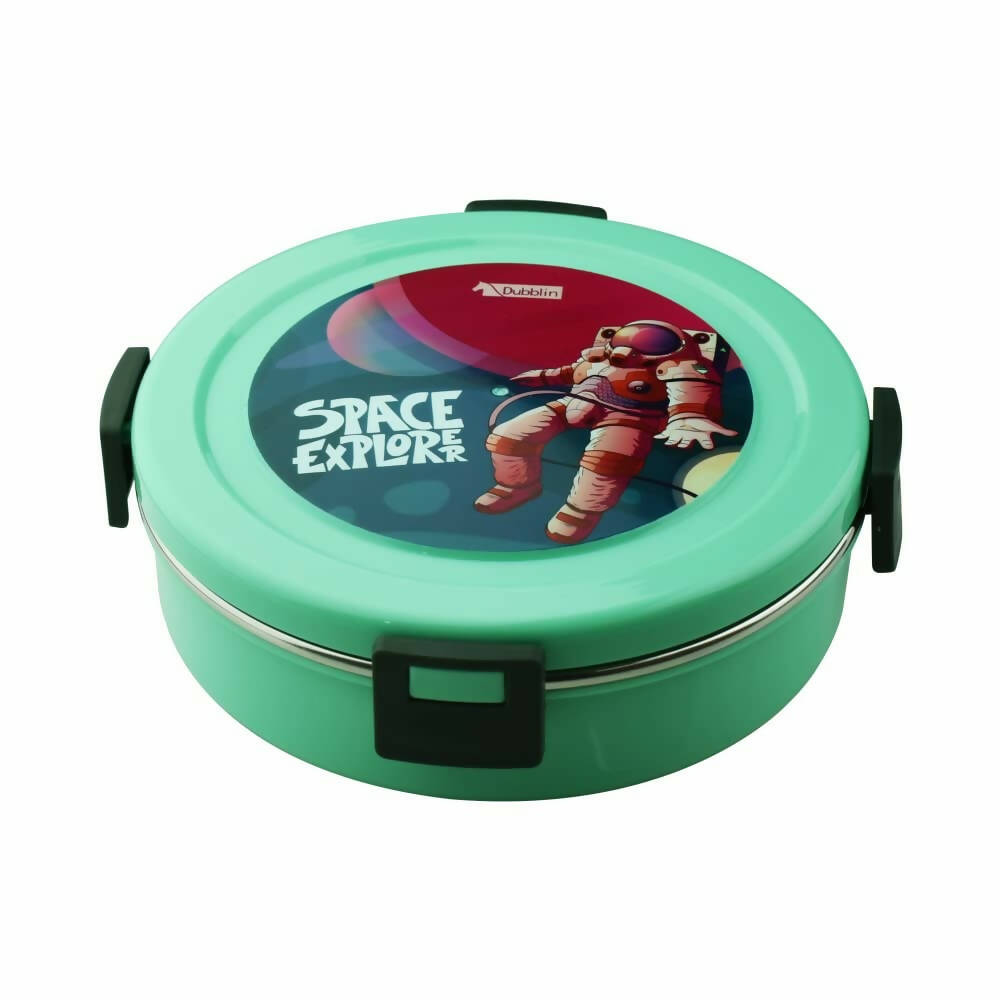 Dubblin Tweaty Stainless Steel Round Lunch Box - Grab2buy