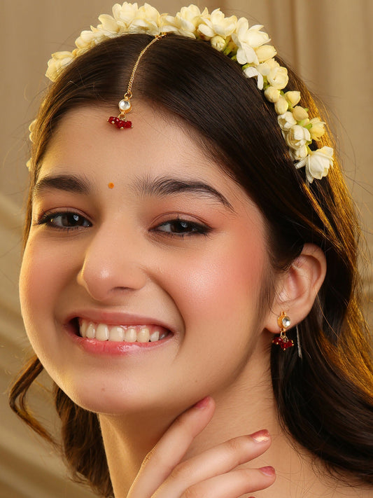 Ruby Raang Noor-E-Laal Pearl Tikka Set