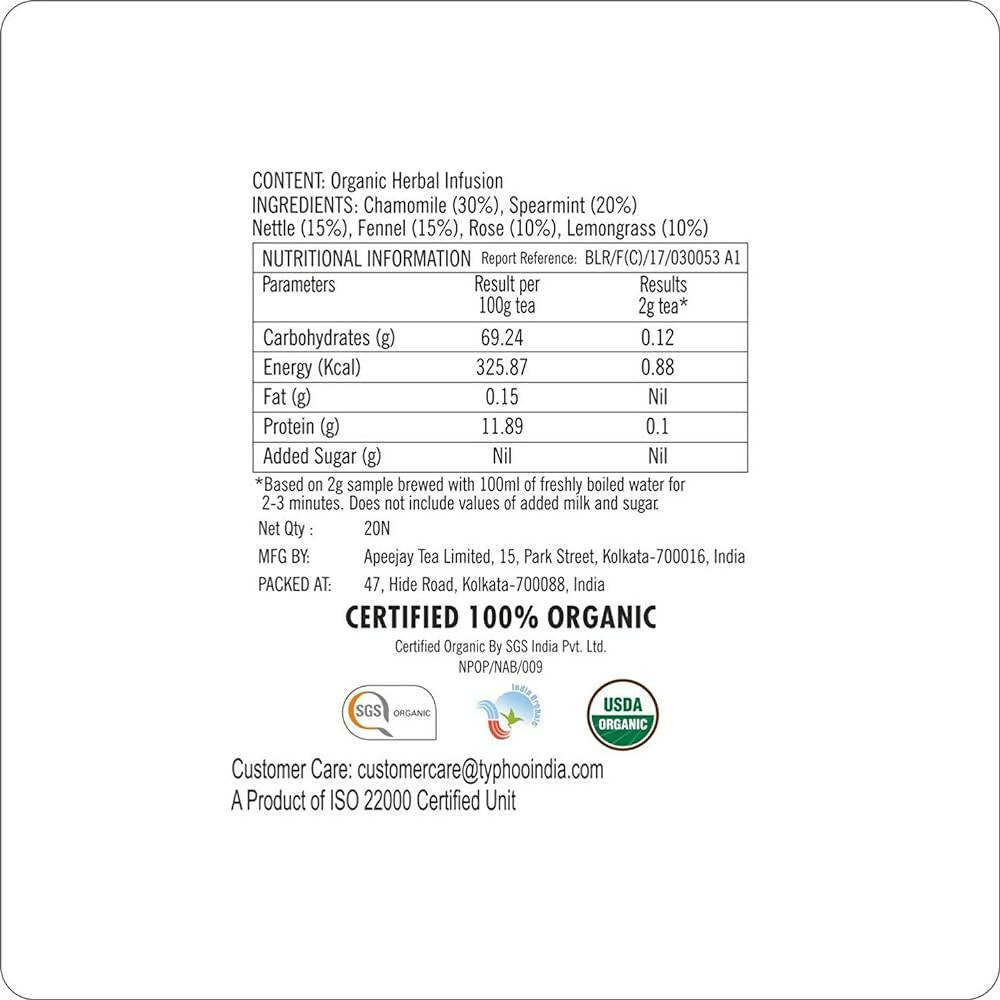 Typhoo Relaxing Organic Night Time Tea Bags - Grab2buy