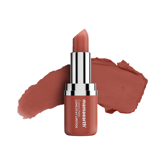 Mamaearth Creamy Matte Long Stay Lipstick - Apricot Taupe - Limited Time Offer - Swadesiicart
