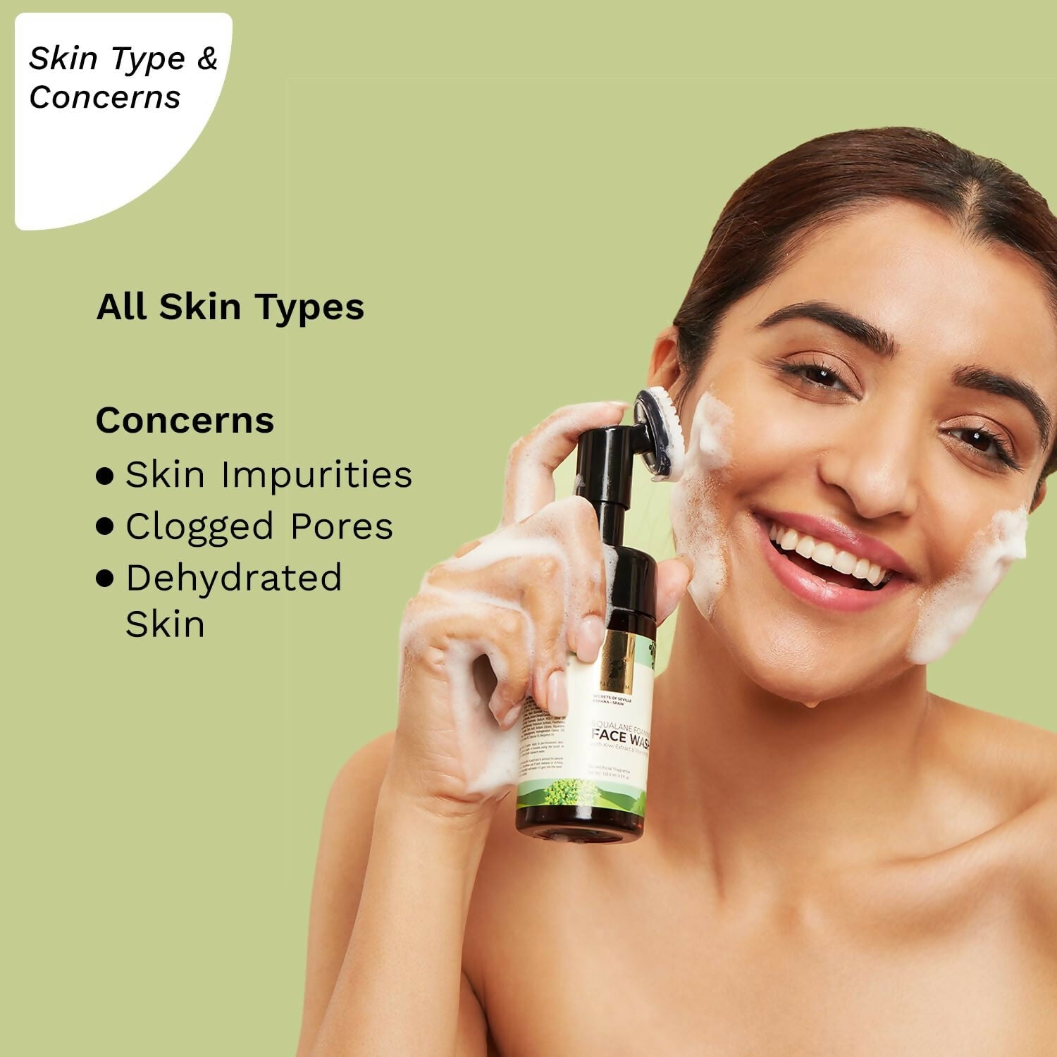 Pilgrim Spanish Foaming Face Wash With Kiwi Extracts & Aloe For Skin Hydration - Grab2buy
