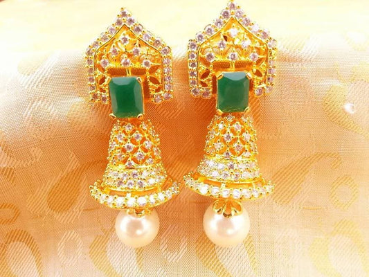 Ad Emerald Bell Type Jhumkas Grab2Buy Mokshi Collections Grab2Buy
