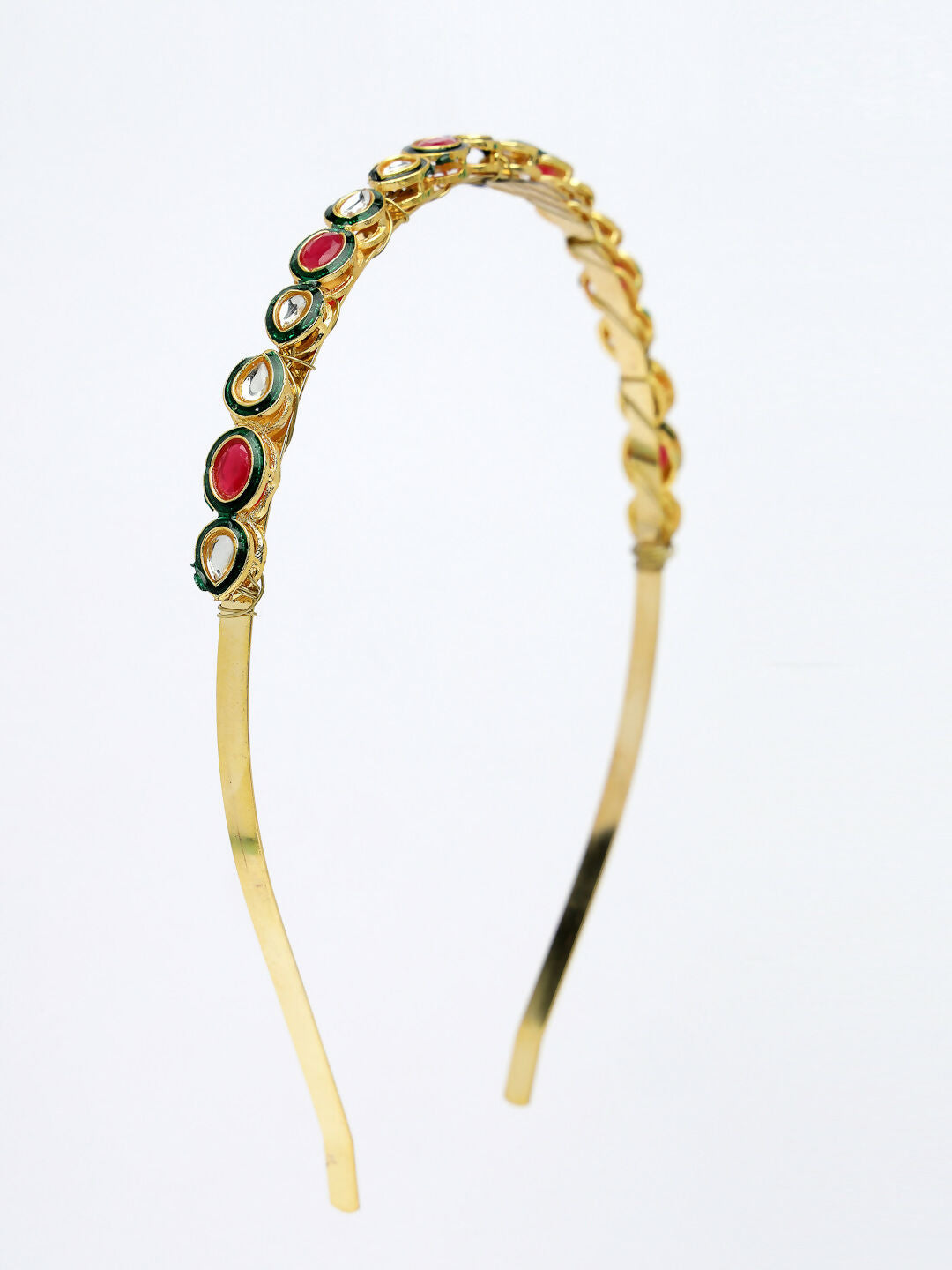 NVR Women's Multi colour Kundan Gold-Plated Embellished Hairband - Grab2buy