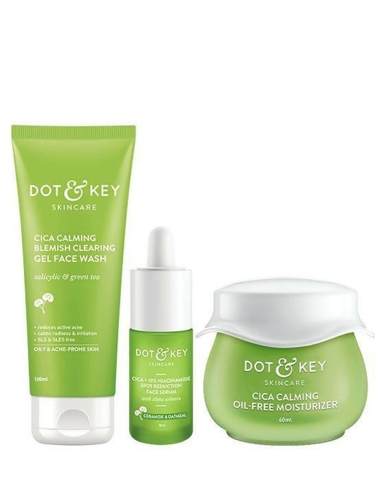 Dot & Key Cica + Niacinamide C + E CSM (Cleanser, Serum, Moisturizer) Routine for Oily & Acne Prone Skin Grab2Buy Dot & Key Grab2Buy