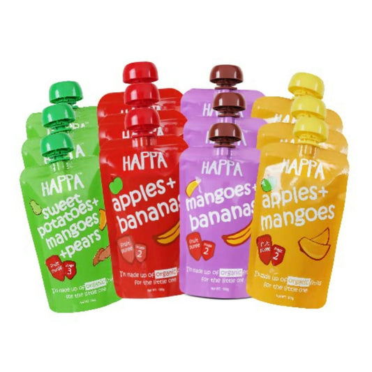 Happa Organic Food, Fruit Puree Combo Grab2Buy Happa Grab2Buy