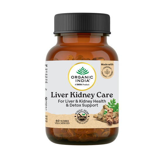 Organic India Liver Kidney Care capsules – USDA certified Ayurvedic liver and kidney support supplement available in the USA at Grab2Buy