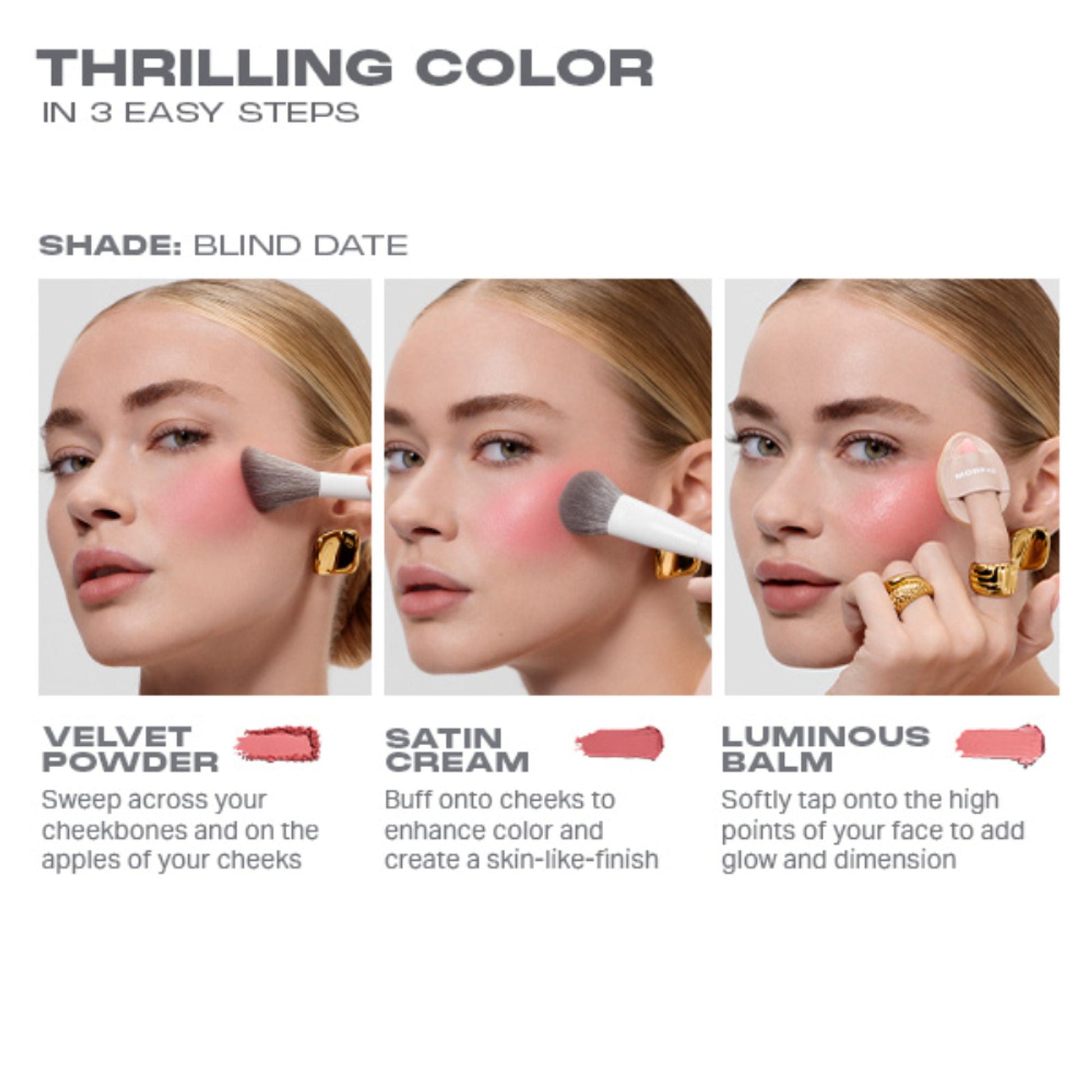 MORPHE Cheek Thrills Multi Finish Face Trio - Beach Bonfire