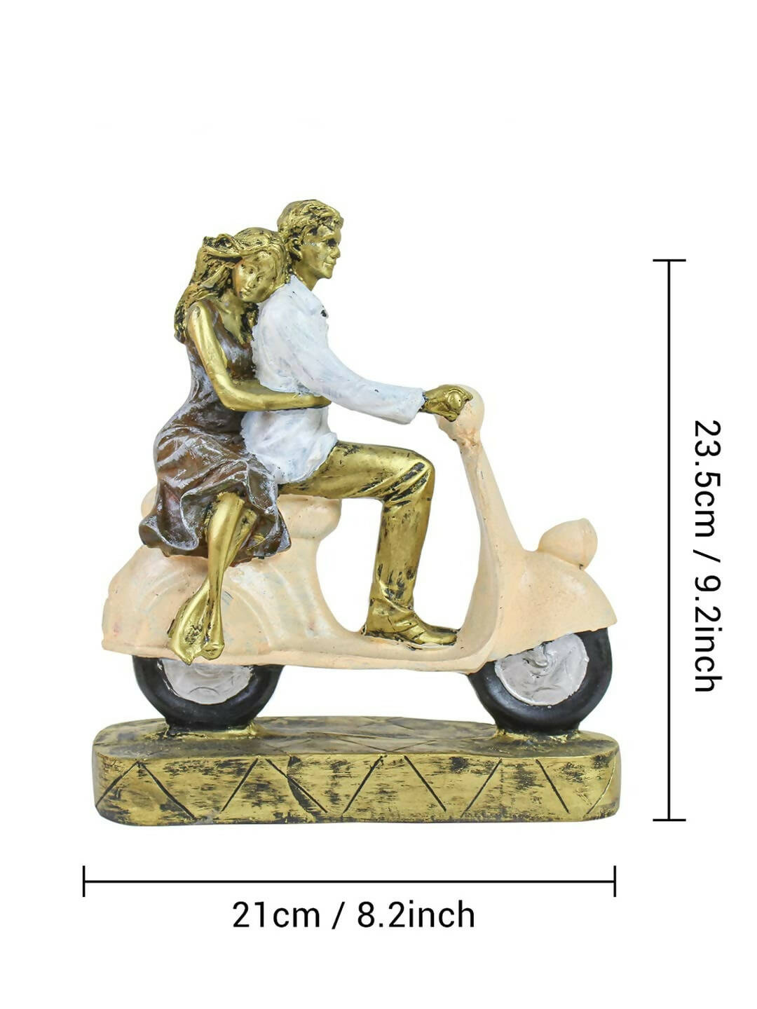 Tied Ribbons Romantic Love Couple On Scooter Showpiece Statue Decorative Items For Home 