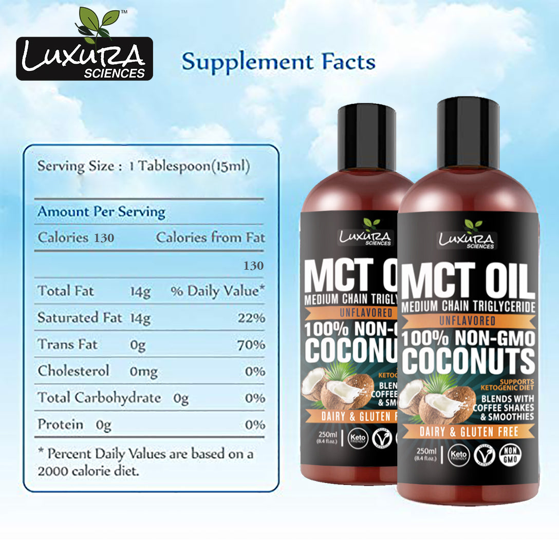Luxura Sciences MCT Oil Organic for Weight and Energy Management - Grab2buy