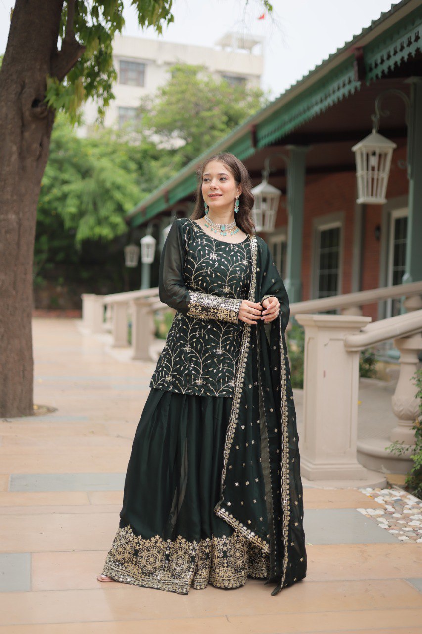 Yash Enterprise Green Silk Party Wear Embroidery Suit Set  Grab2Buy Yash Enterprise Grab2Buy