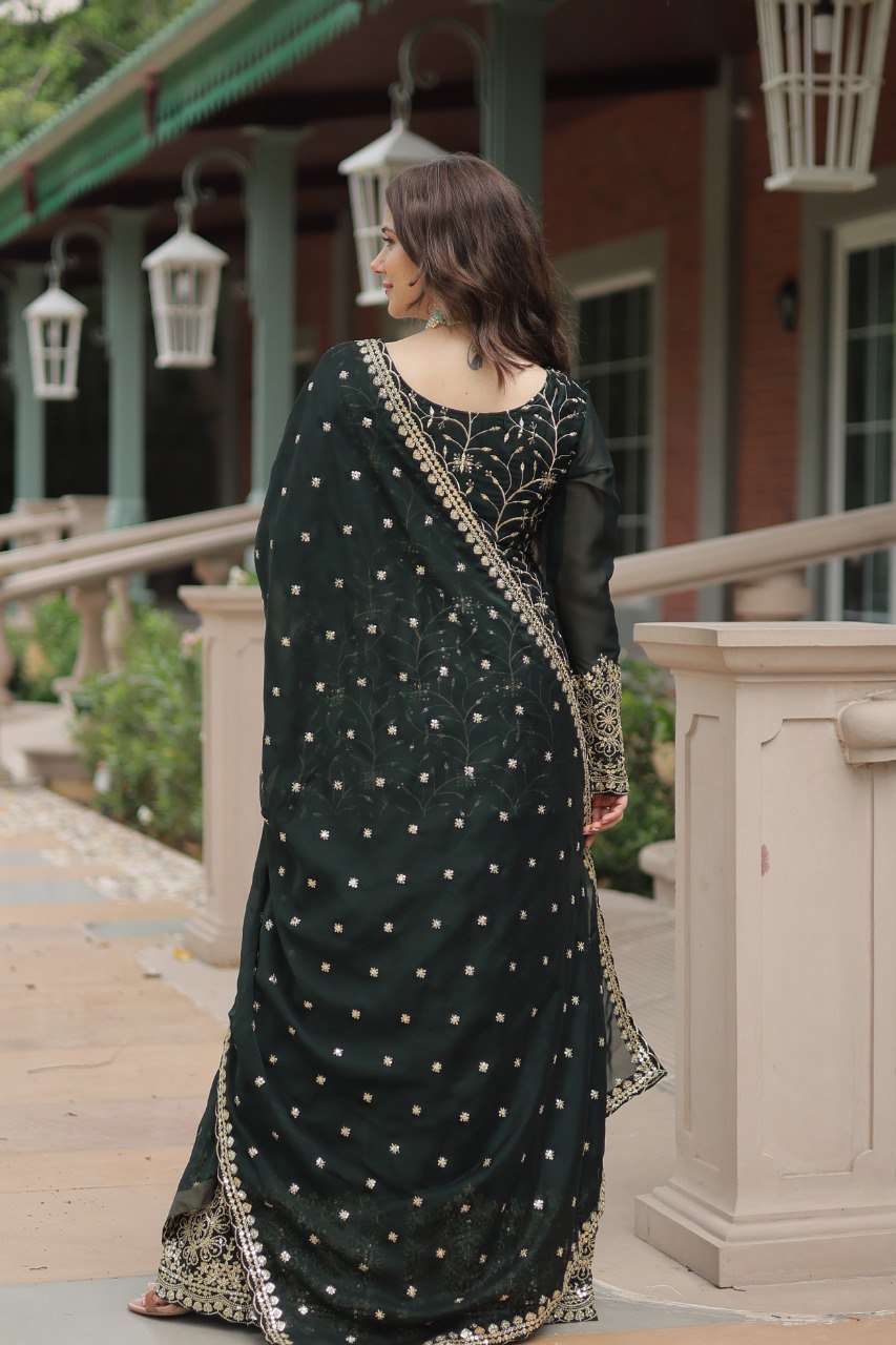 Yash Enterprise Green Silk Party Wear Embroidery Suit Set  Grab2Buy Yash Enterprise Grab2Buy