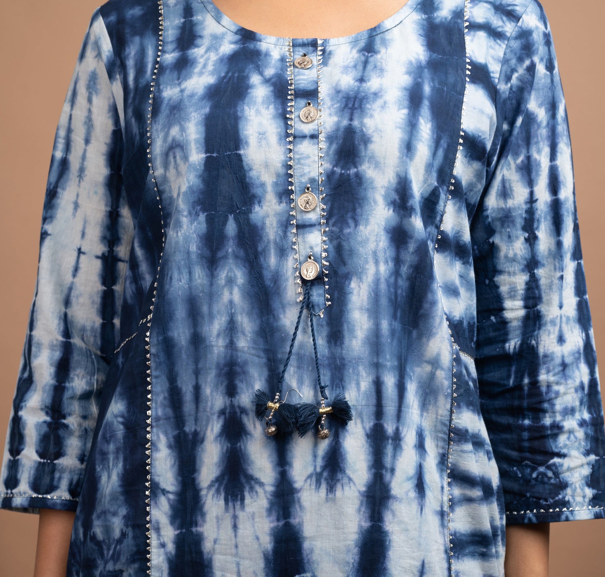 Kaajh Women's Blue Tie Dye Kurta