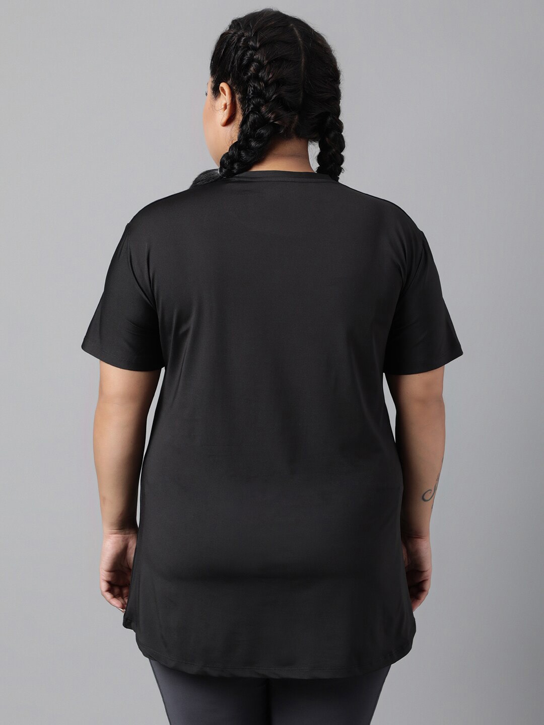 MKH Plus Size Relaxed Fit Typography Printed Dri-Fit Sports T-shirt 