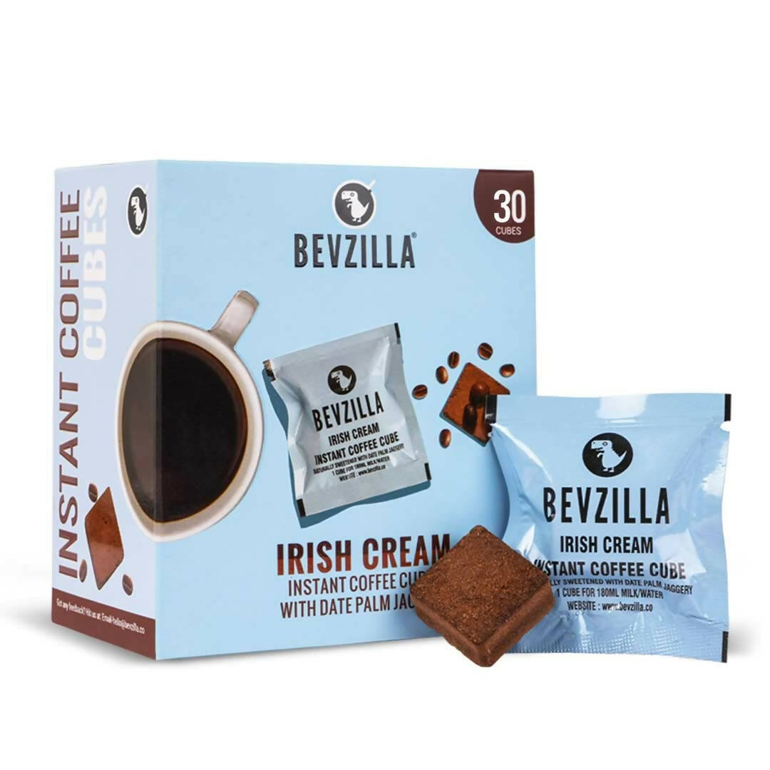 Bevzilla Instant Coffee Cubes Pack with Organic Date Palm Jaggery - Irish Cream 