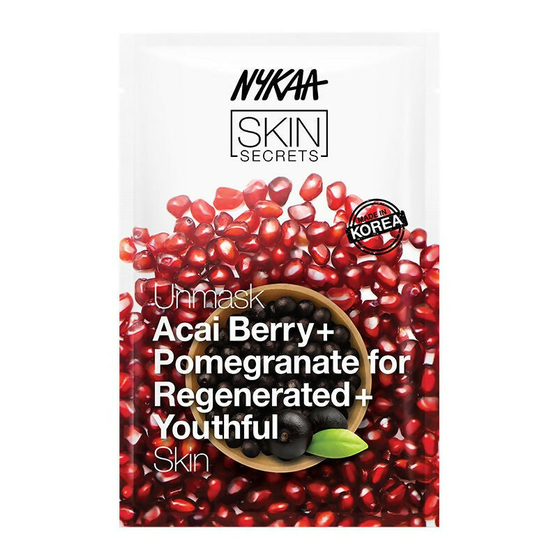 Nykaa Skin Secrets Exotic Indulgence Acai Berry + Pomegranate Sheet Mask For Youthful Skin 