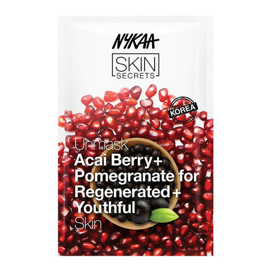Nykaa Skin Secrets Exotic Indulgence Acai Berry + Pomegranate Sheet Mask For Youthful Skin 