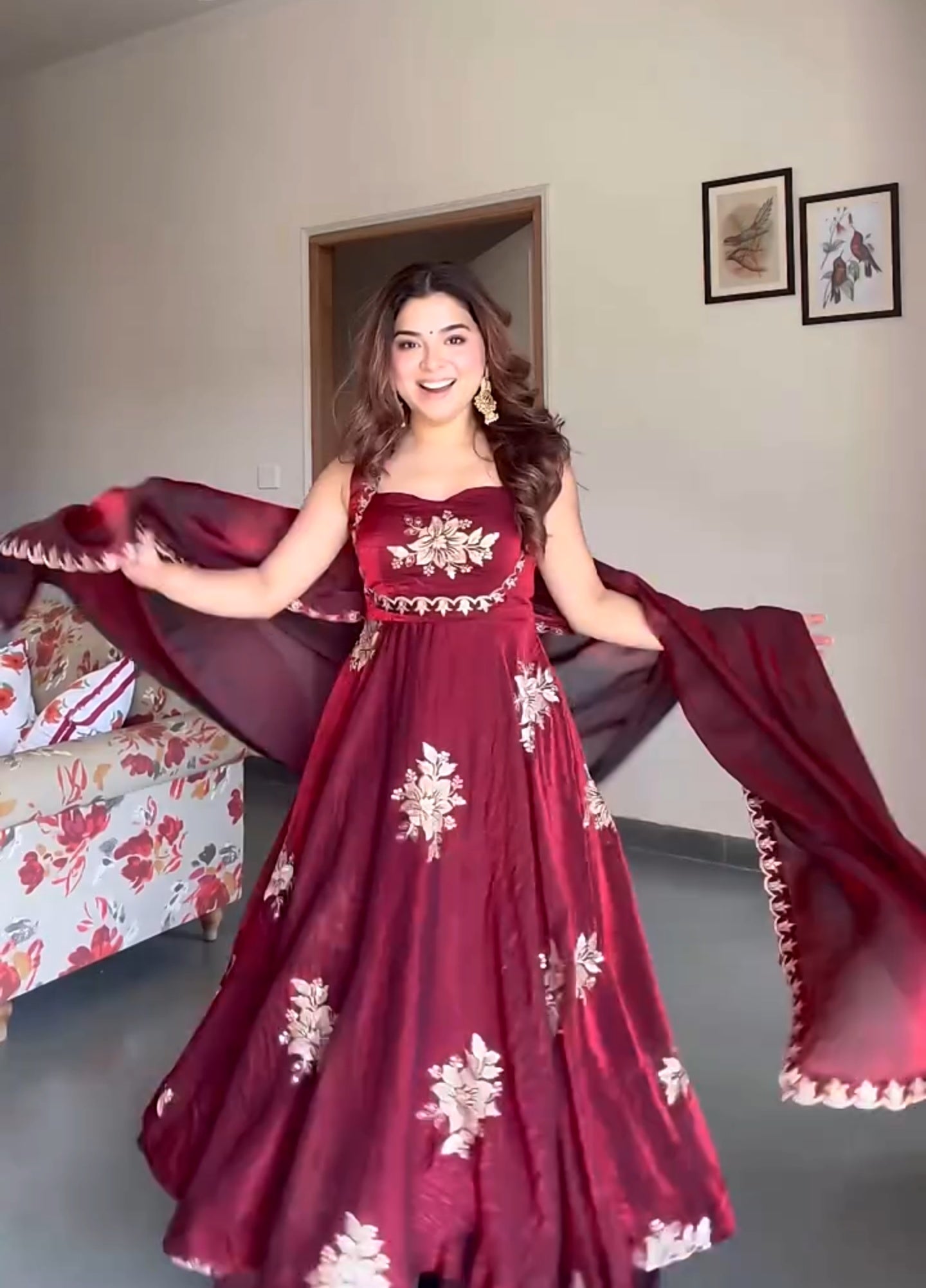 Yash Enterprise Maroon Fandy Silk Party Wear Embroidery Suit Set  Grab2Buy Yash Enterprise Grab2Buy