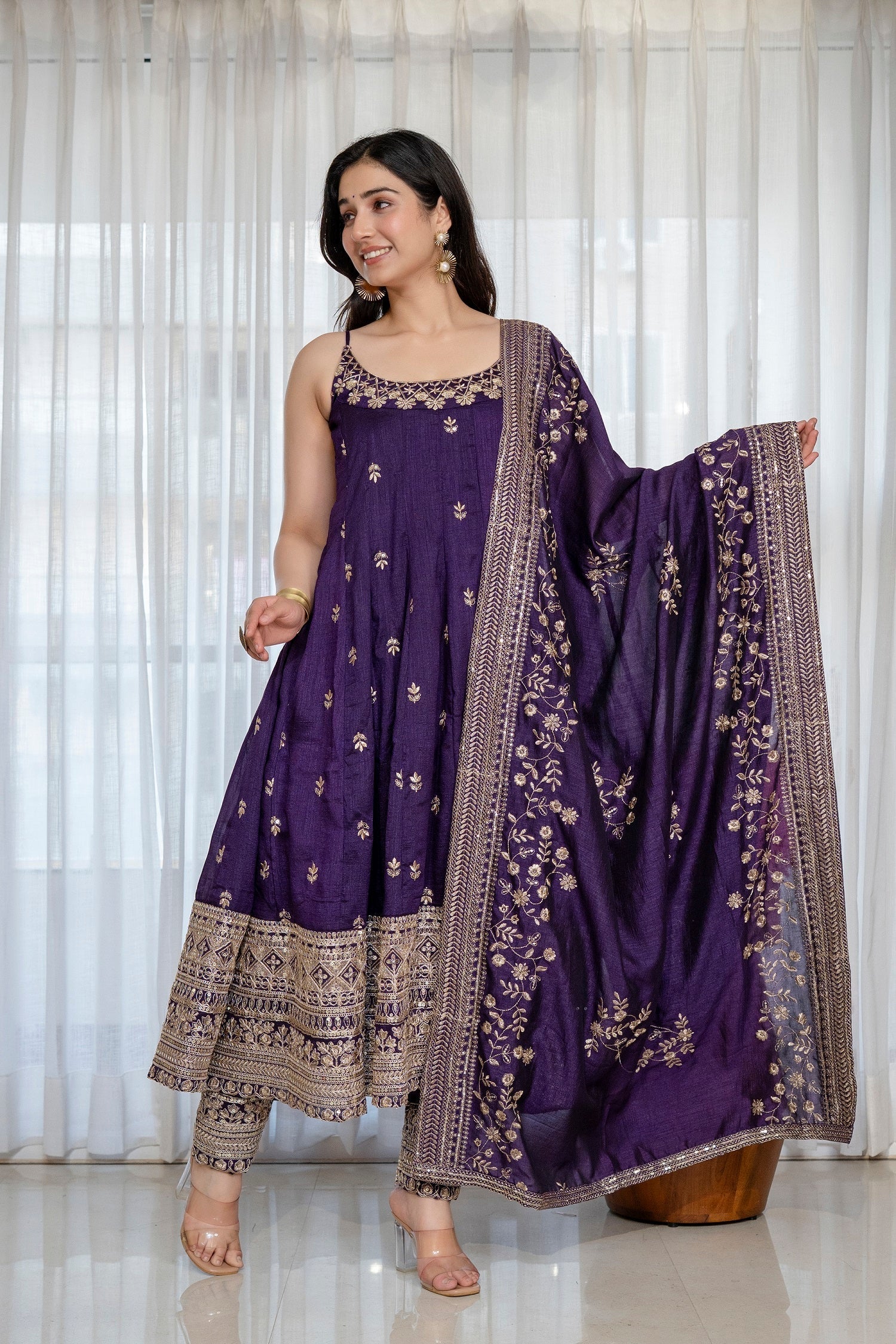 Yash Enterprise Purple Vichitra Silk Party Wear Embroidery Suit Set  Grab2Buy Yash Enterprise Grab2Buy