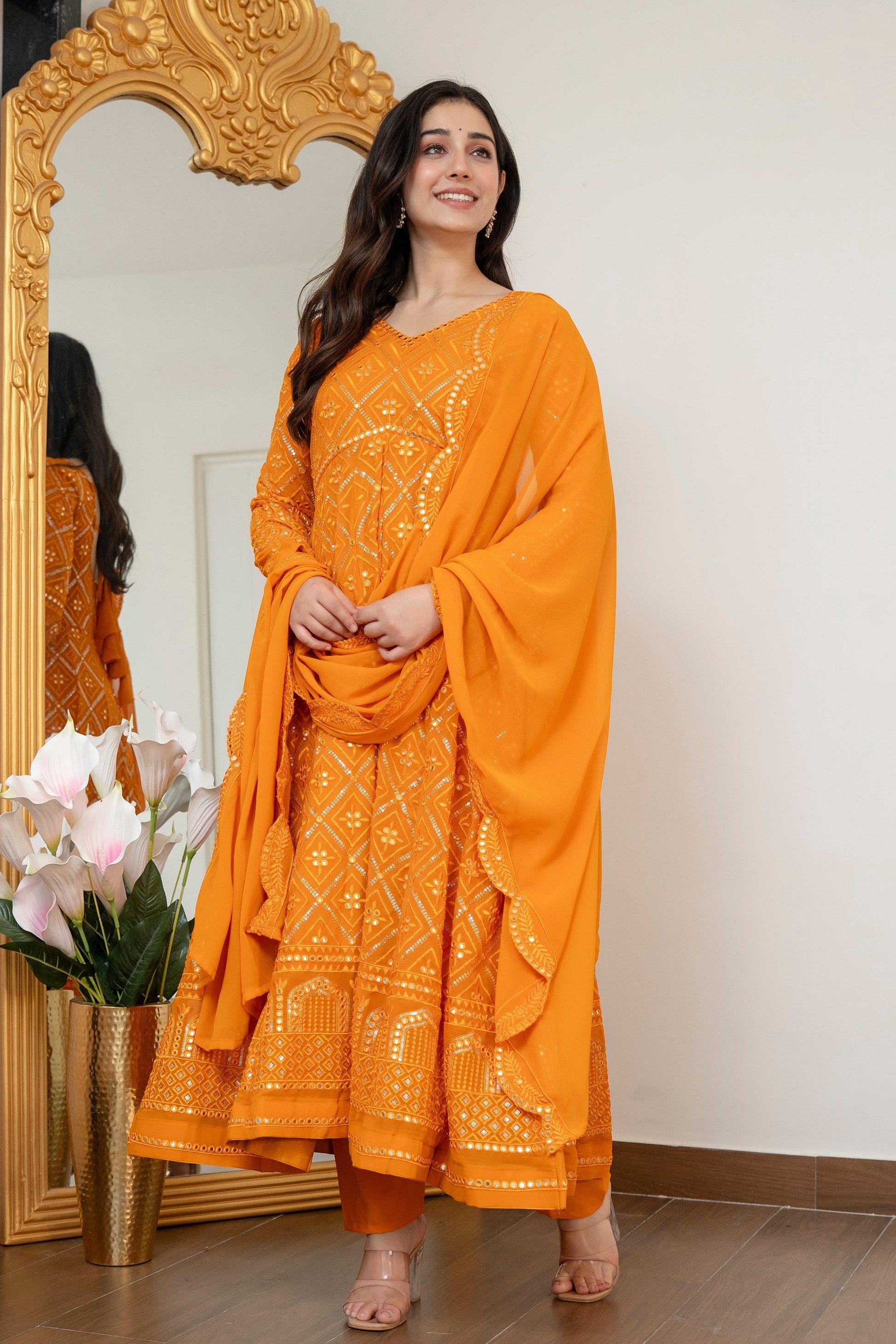 Yash Enterprise Yellow Blooming Silk Party Wear Embroidery Suit Set  Grab2Buy Yash Enterprise Grab2Buy