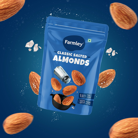Farmley Classic Salted Almonds - Roasted, Not Fried