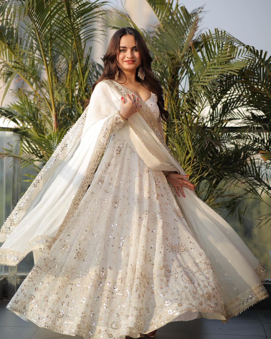 Yash Enterprise White Sequence Work Party Wear Suit Set  Grab2Buy Yash Enterprise Grab2Buy