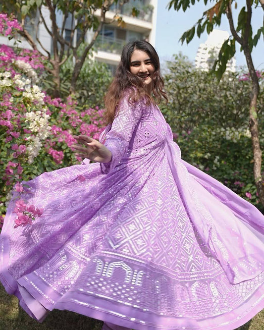 Yash Enterprise Purple Heavy Chinon Embroidery Party Wear Suit  Grab2Buy Yash Enterprise Grab2Buy