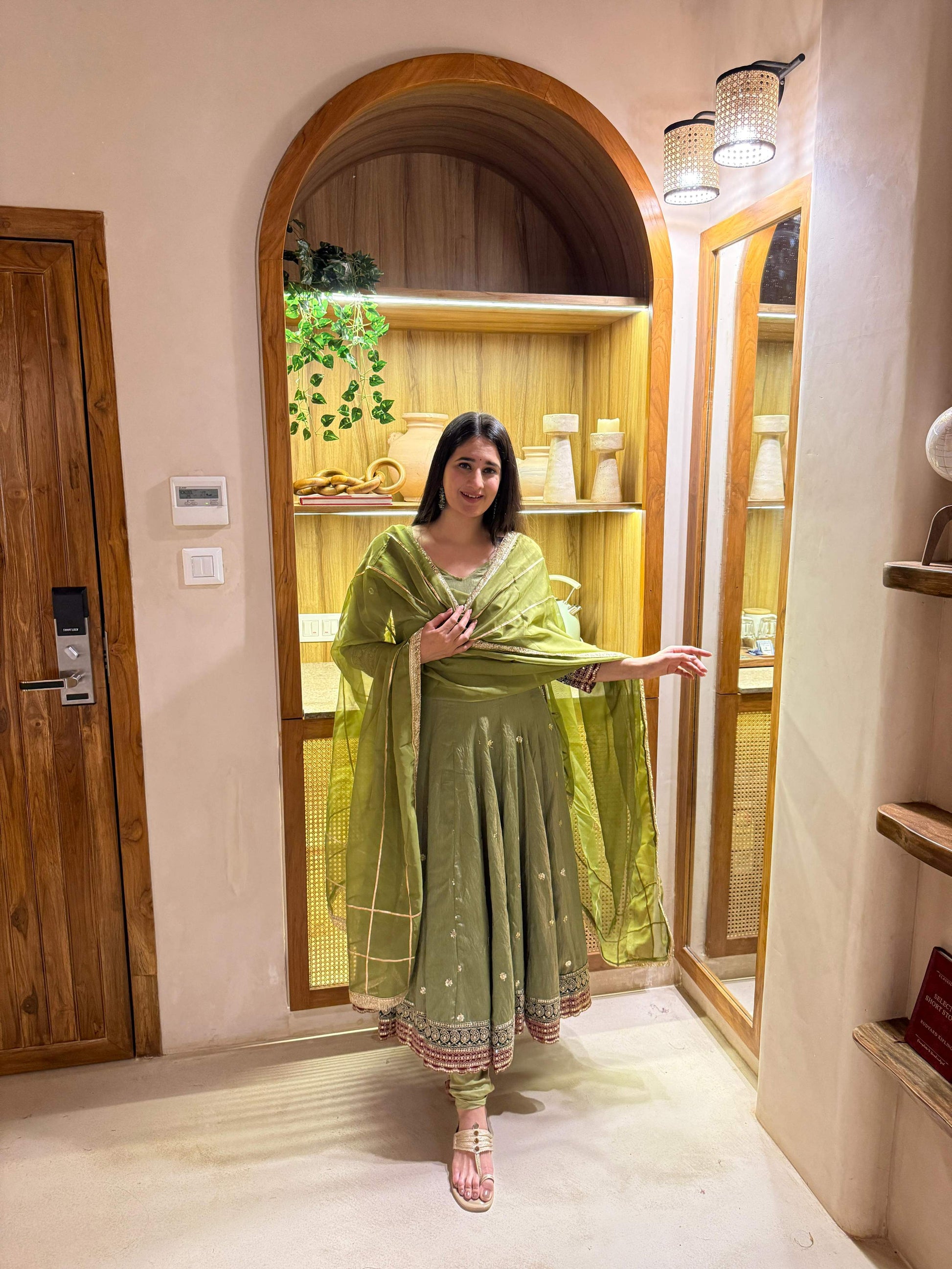 Yash Enterprise Green Vichitra Silk Party Wear Embroidery Suit Set  Grab2Buy Yash Enterprise Grab2Buy