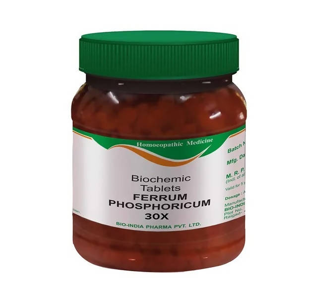 Bio India Homeopathy Ferrum Phosphoricum Biochemic Tablets – Homeopathic Inflammation & Immunity Tissue Salt 